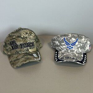 2 Air Force Camouflage Adjustable Hats Caps New